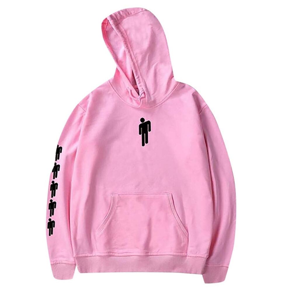 pink Billie Eilish Blohsh pullover hoodie adult medium stick figure music songs